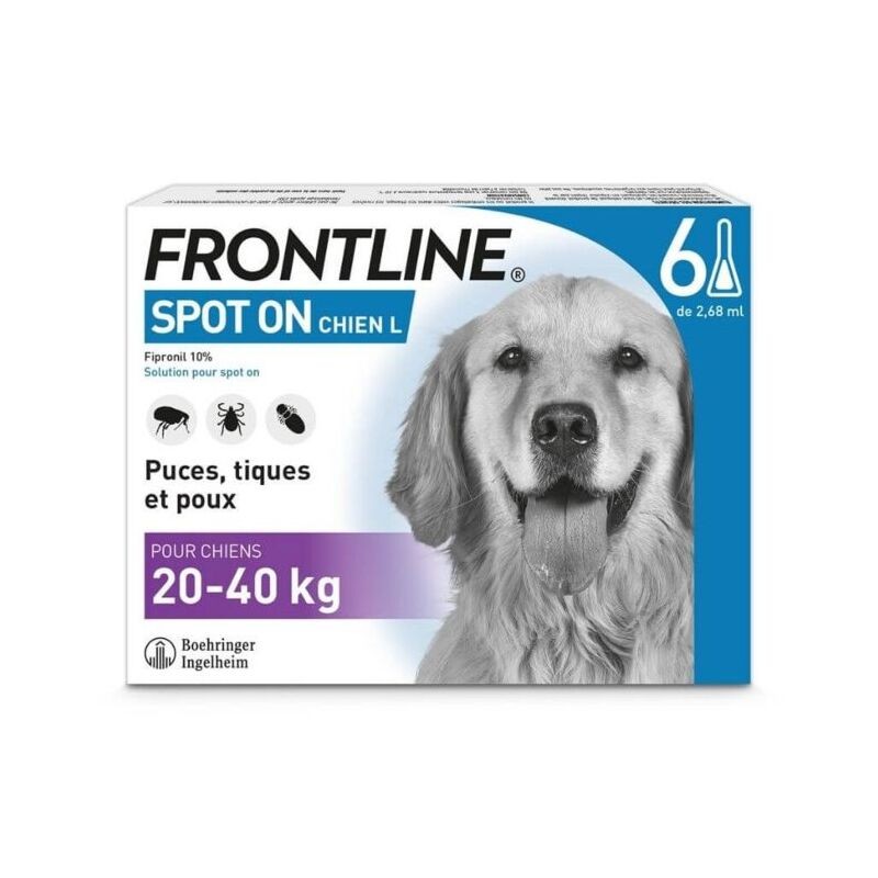 FRONTLINE CHIEN L (20-40) traitement puces tiques et poux