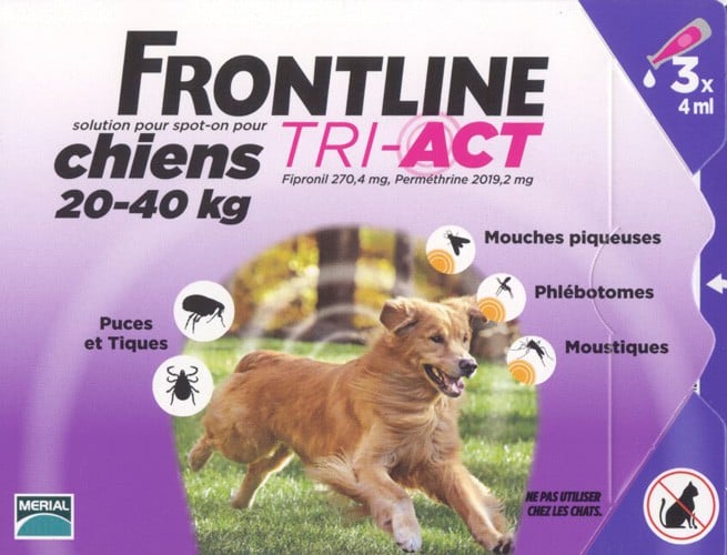 frontline tri act chiens 20 40 kilos anti tiques