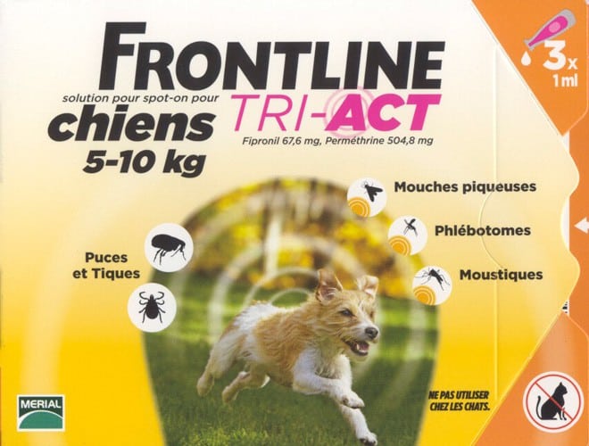 anti mouche piqueuse frontline tri act chiens 5 a 10 kilos