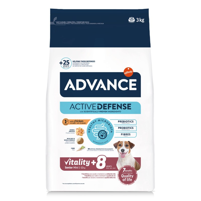 Croquettes Advance Mini Senior pour petits chien de plus de 8ans
