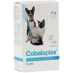 Cobalaplex – Vitamines B12 et B9 – Prébiotiques – Chien / Chat – 60 gélules – TVM