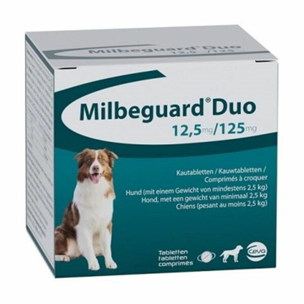 Milbeguard Duo pour Chiens – Vermifuge Polyvalent – 2 comprimés (anciennement milbactor)