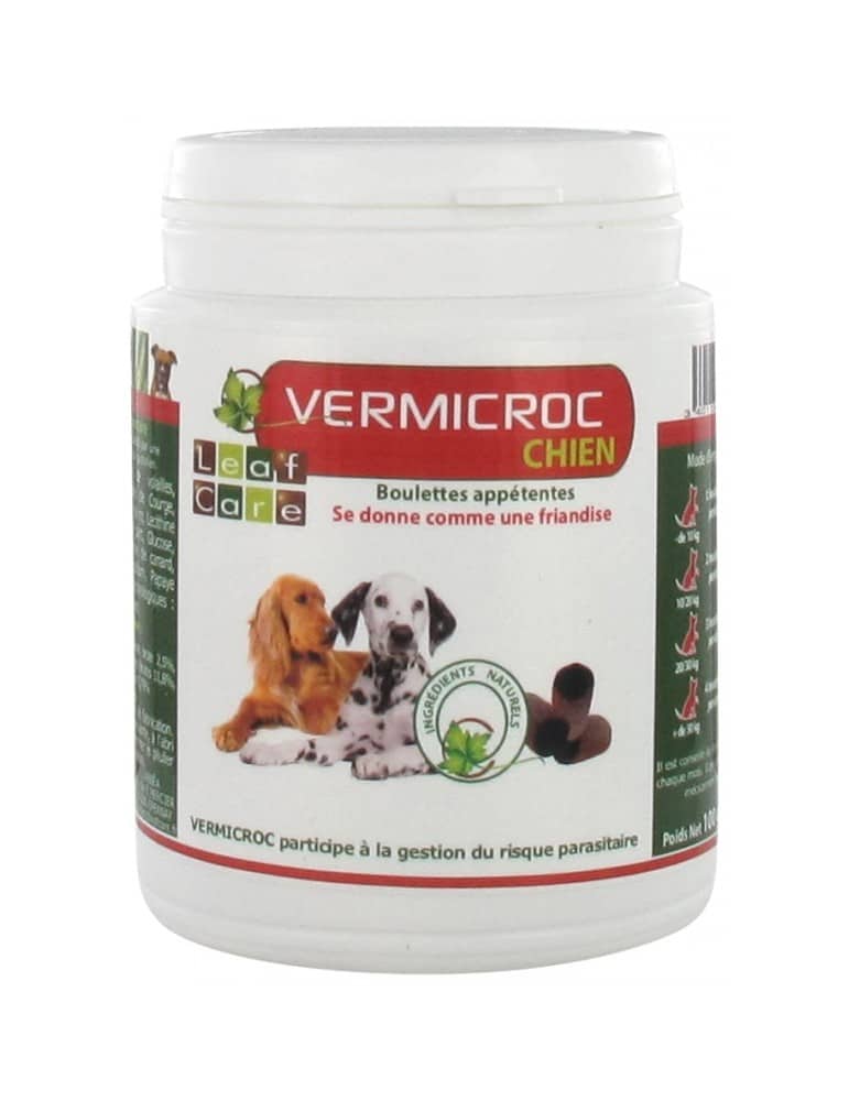 Vermicroc Chien - Boulettes Appétentes Vermifuges pour une Santé Digestive Optimale - 100g (20 boulettes)