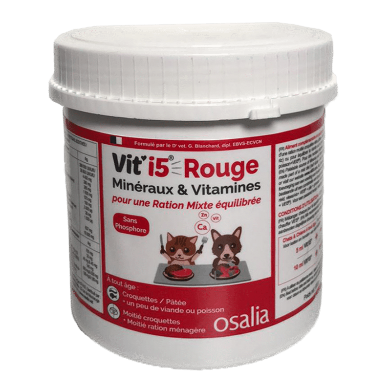 VIT'I5 Rouge Poudre pour Chats et Chiens - Équilibrez leur Alimentation