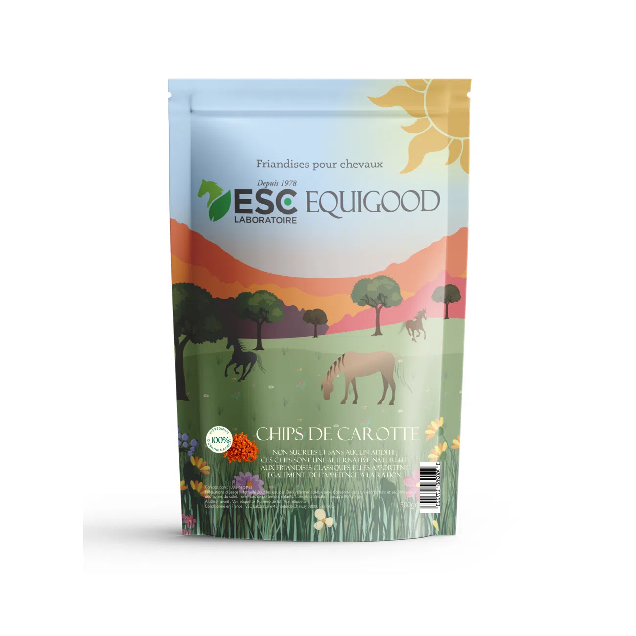 Esc Laboraratoire Chips de Carotte pour Chevaux - 500g
