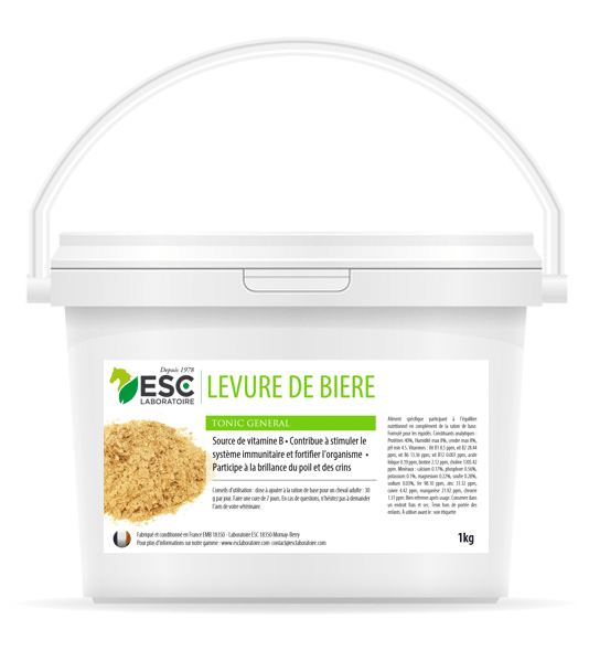 ESC Laboratoire Levure de Bière - 3Kg - pour la Flore Intestinale du Cheval