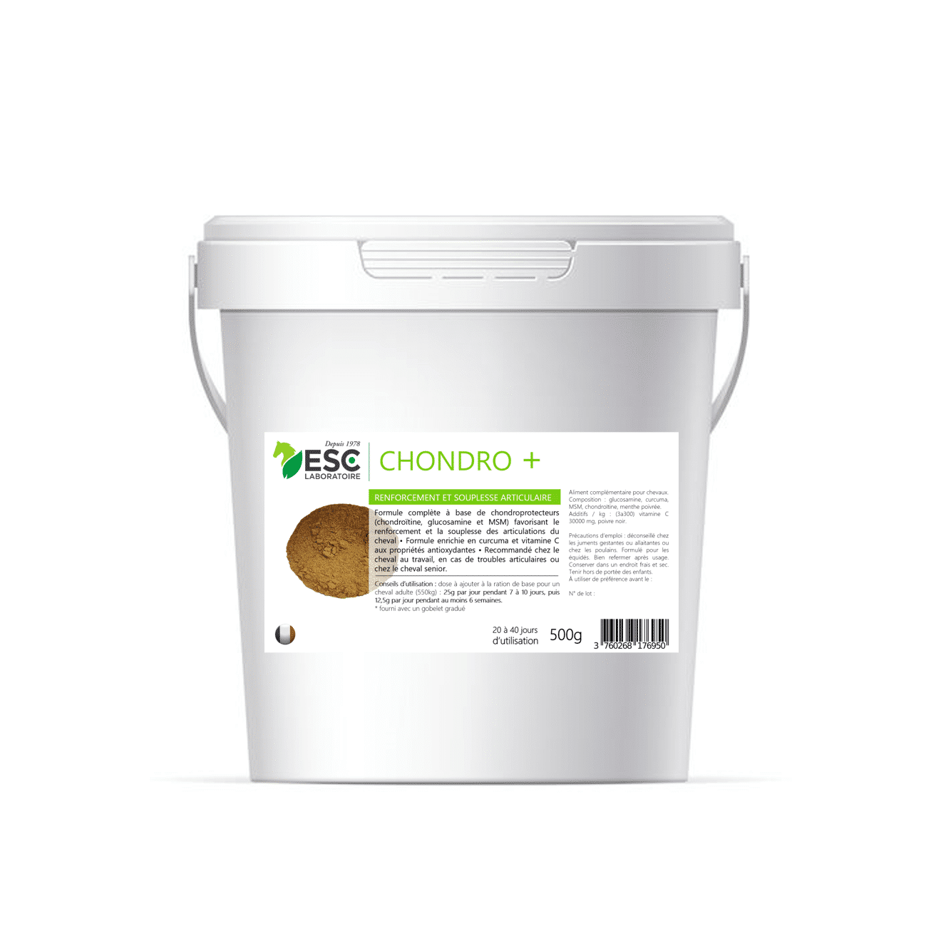 Esc Laboratoire CHONDRO + 500g – Renforcement et souplesse articulaire cheval