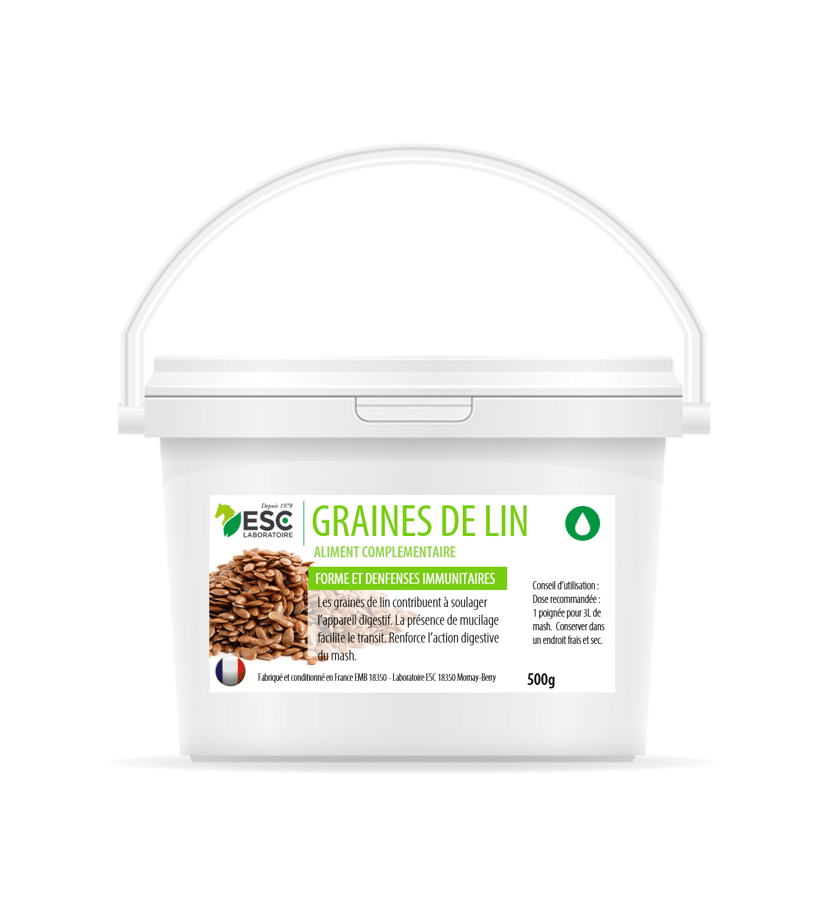 Esc Laboratoire GRAINES DE LIN – Graines non cuites - Seau de 1kg
