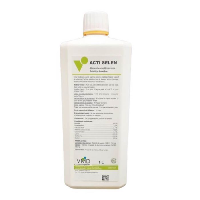 ACTI SELEN Solution Orale 1 L | Vitamine E et Slnium pour Ruminants - Zoo  Sant