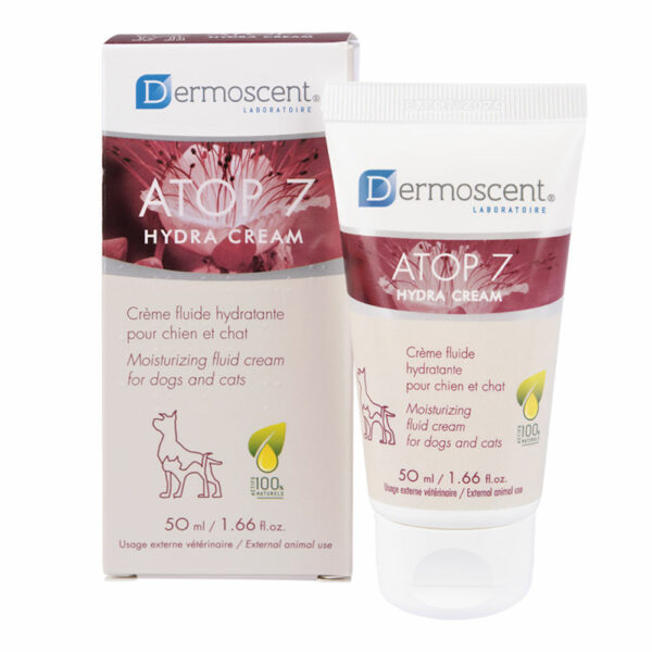 Dermoscent Atop 7 Hydra Cream 50 ml – Crème hydratante pour chiens et chats à peau sèche ou allergique