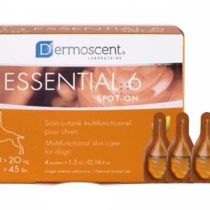 Dermoscent Essential 6 Spot-On Chien 10 à 20 kg x4 – Soin multifonctionnel pour peaux fragiles