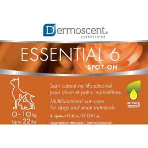 Dermoscent Essential 6 Spot-on Chien et NAC x4 – Soin multifonctionnel pour peaux fragiles