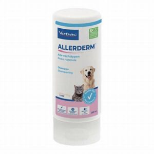 Virbac Allerderm Shampooing Peau Normale 250 ml – Shampooing doux au pH neutre pour chiens et chats