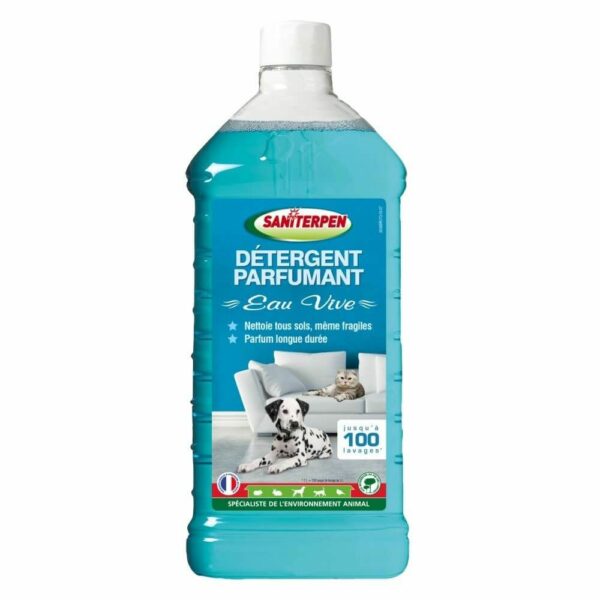 Saniterpen Détergent Parfumant Eau Vive 1 L – Nettoyant parfumé pour l’habitat animal