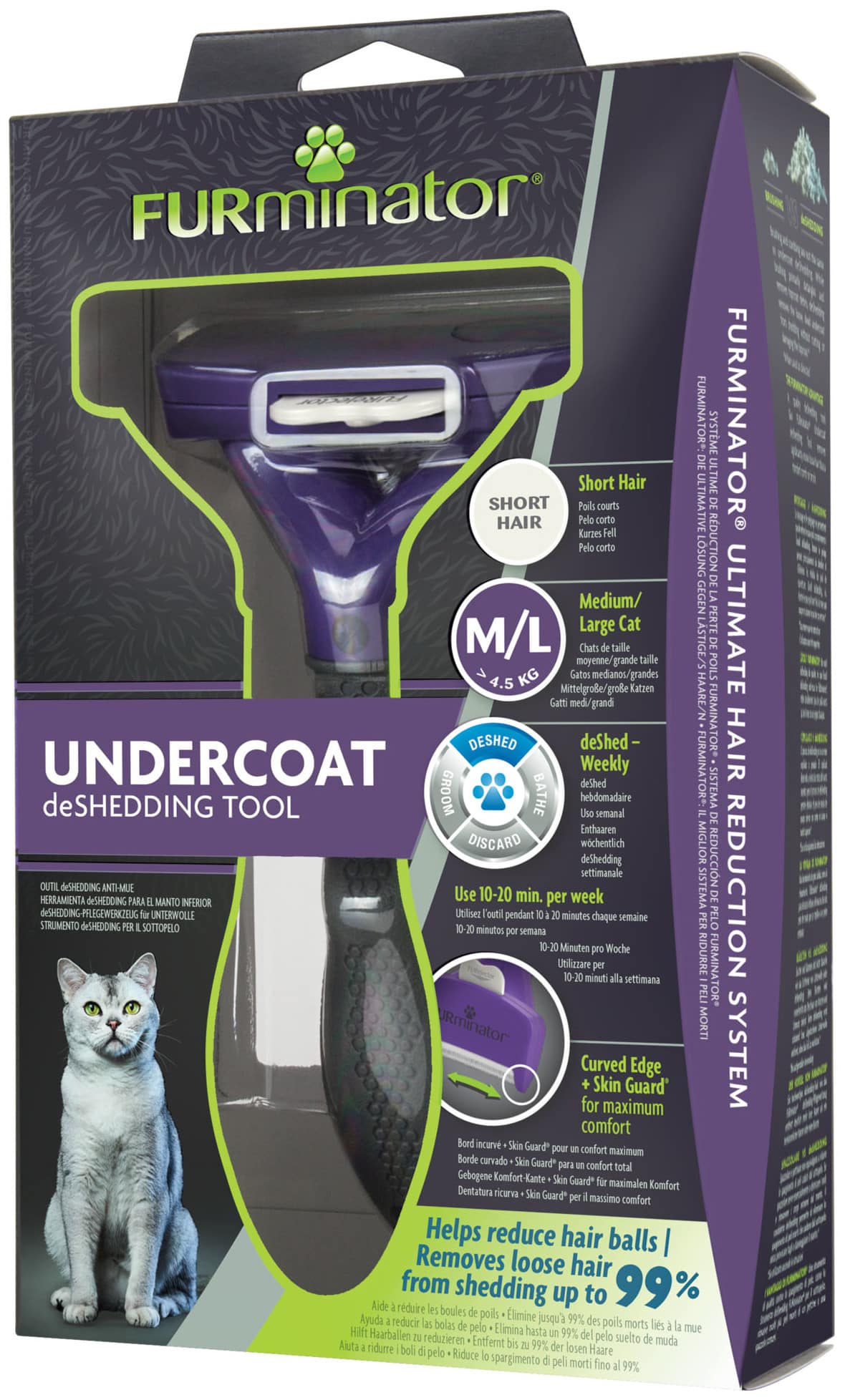 Furminator Brosse – Anti-mue chat courts