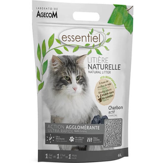 Litière Naturelle au Charbon – 6 L – Agecom