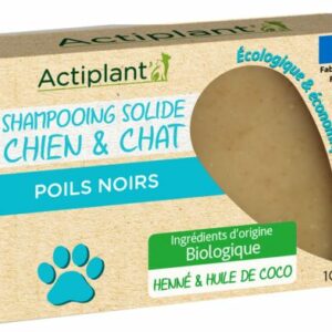 ACTIPLANT' – Shampoing Solide Poils Noirs – Chien et Chat – 100 g