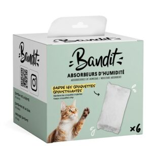 Sachets absorbeurs d’humidité pour distributeur de croquettes BANDIT – Pack de 6