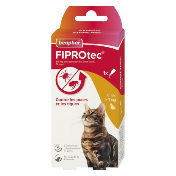 Beaphar FIPROTEC Solution Spot-on pour Chats – 50 mg – 1 pipette