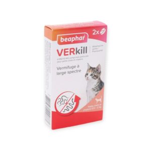 Beaphar VERkill 4 mg/10 mg Chatons et Petits Chats – Boîte de 2 comprimés