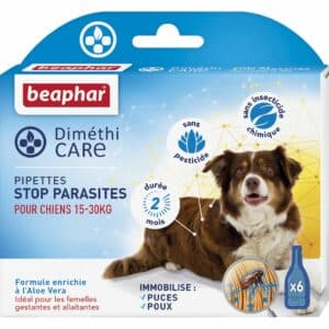 DIMETHICARE Pipettes Stop Parasites Chien Moyen 15 à 30 kg – Beaphar – 6 x 3 ml