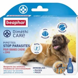 DIMETHICARE Pipettes Stop Parasites Grand Chien >30 kg – Beaphar – 6 x 4,5 ml