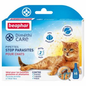 Dimethicare pipettes stop parasites pour chat BEAPHAR 6 x 1 ml