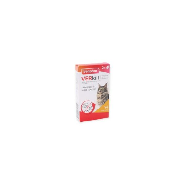 Beaphar VERkill 16 mg/40 mg Chat +2 kg – Boîte de 2 comprimés