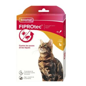 Beaphar FIPROTEC Solution Spot-on pour Chats – 50 mg – Pack de 6 pipettes