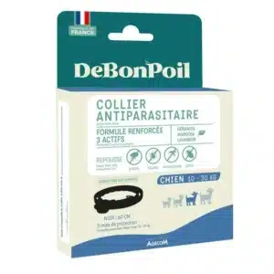 DeBonPoil – Collier Insectifuge Antiparasitaire pour Chien – Protection 3 mois