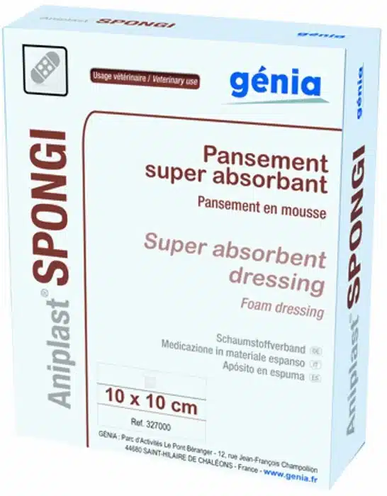Aniplast Spongi Pansements Mousse Super Absorbants 10x10 cm x10