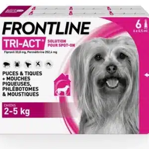 Frontline Tri-Act Spot-on Très Petit Chien 2-5 kg - 6 pipettes