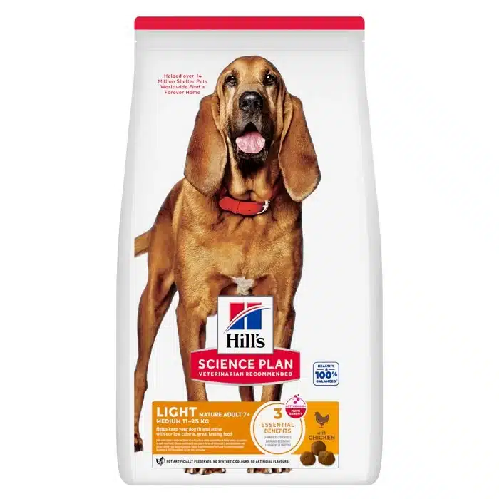 Hill's Science Plan Canine Mature Adult 7+ Light Medium Poulet