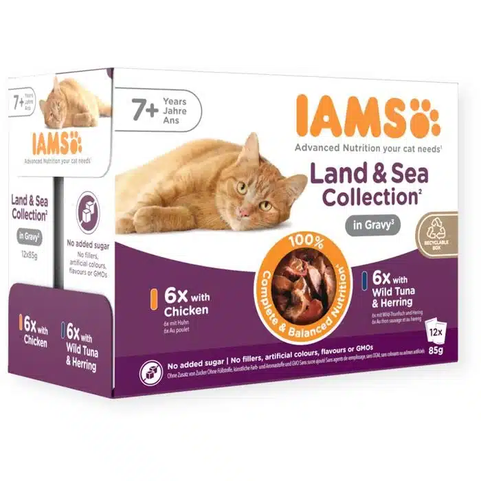 IAMS Advanced Nutrition Multipack Terre & Mer Sauce Chat Senior 12 x 85 g