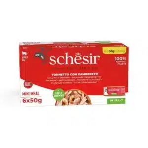 Schesir Thon et Crevettes en gelée pour Chat 6 x 50 g