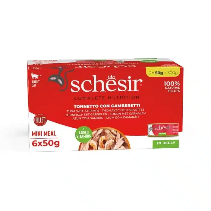 Schesir Thon et Crevettes en gelée pour Chat 6 x 50 g