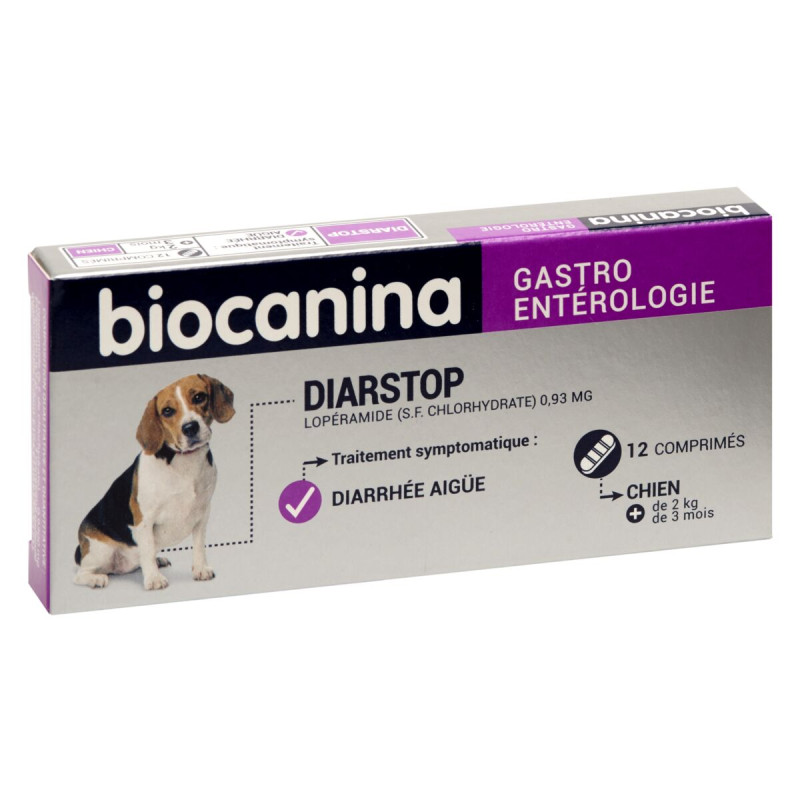 Biocanina Diarstop comprimés anti-diarrhée chien 12 cp