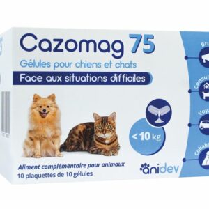 Cazomag 75 Magnésium Chien et Chat Boîte de 100 Gélules