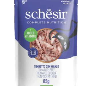 Schesir Thon et bœuf en gelée sachet 85g – Chat
