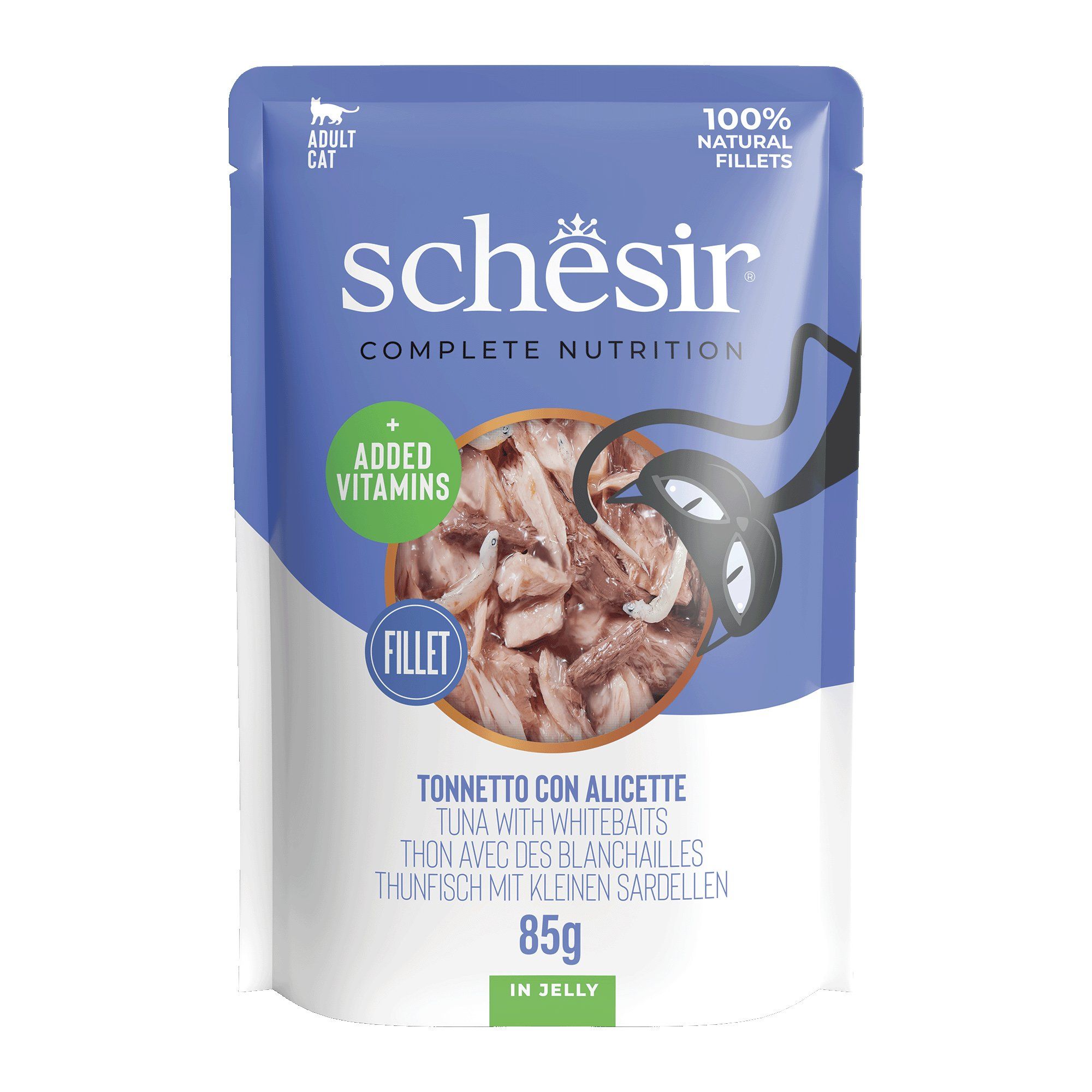 Schesir Poulet et bar en gelée sachet 70g – Chat