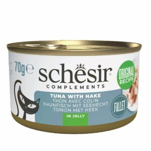 Schesir Thon et merlu en gelée 70g – Chat