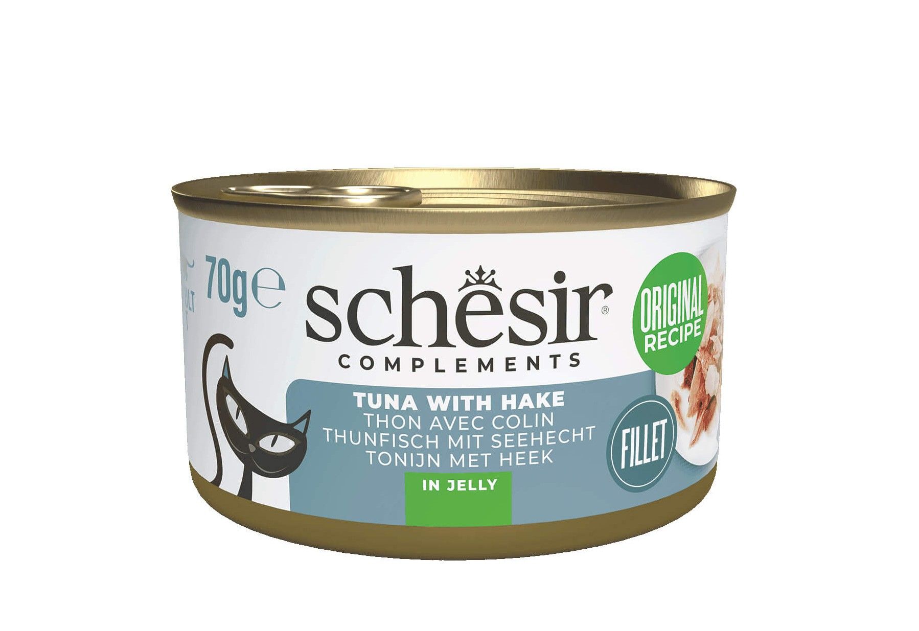 Schesir Thon et merlu en gelée 70g – Chat
