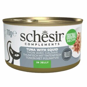 Schesir Thon et calamars en gelée 70g – Chat