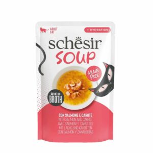 Schesir Saumon et carottes en soupe 40g – Chat