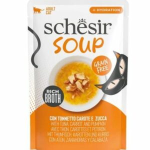 Schesir Thon et carottes et citrouille en soupe 40g – Chat