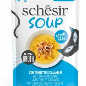 Schesir Thon et calamars en soupe 40g – Chat