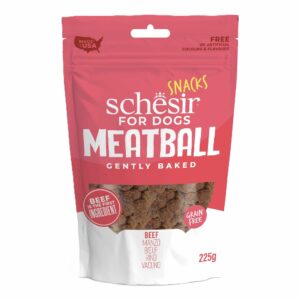 Schesir Boulettes et bœuf friandise 225g – Chien
