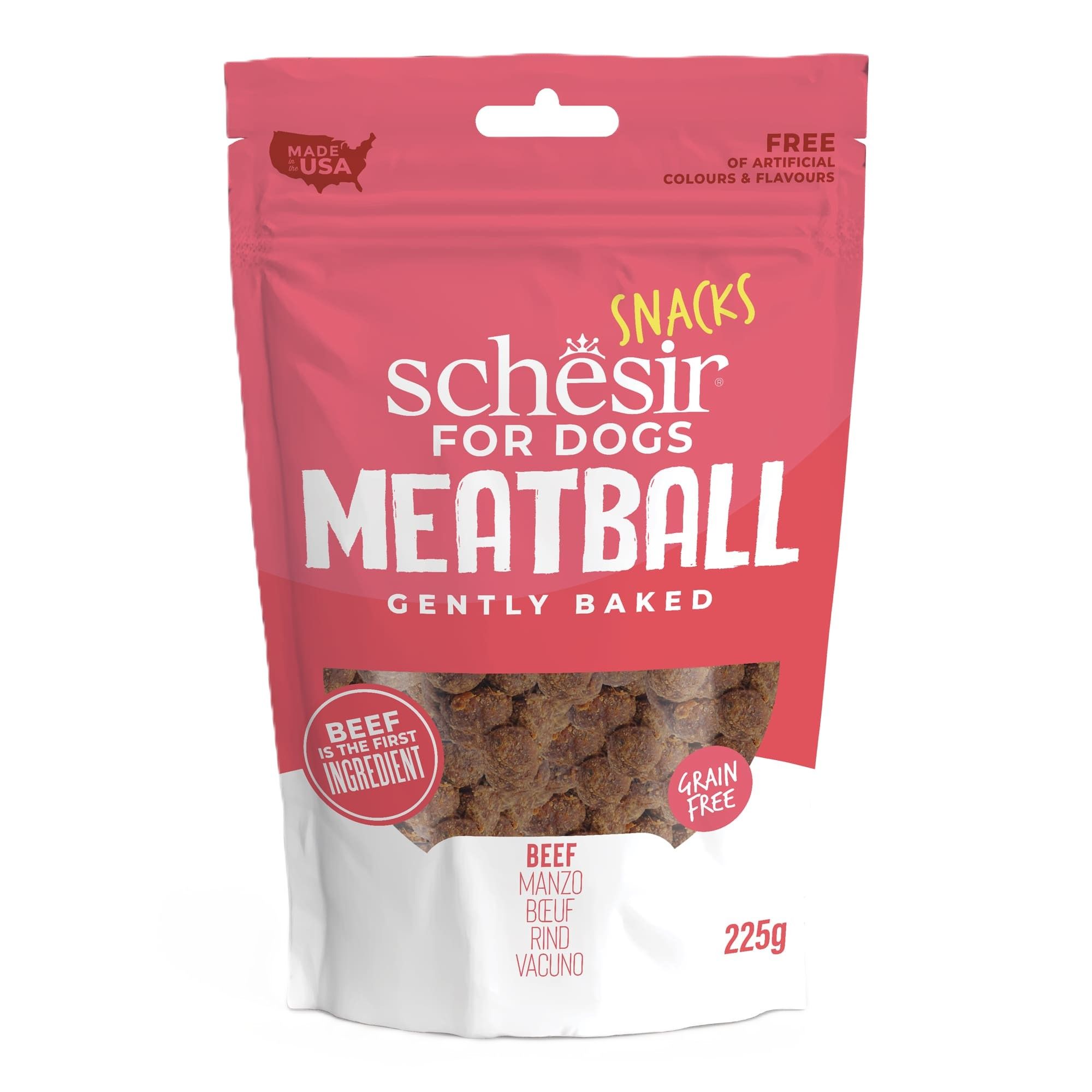 Schesir Boulettes et bœuf friandise 225g – Chien
