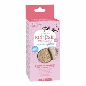 Schesir Poulet et saumon Baby 3 x 55g – Chat