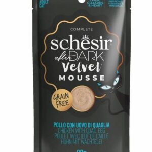 Schesir Poulet et œuf After Dark Velvet 80g – Chat
